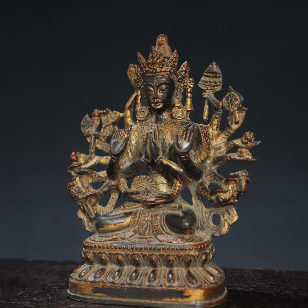 Pure copper Buddha statue