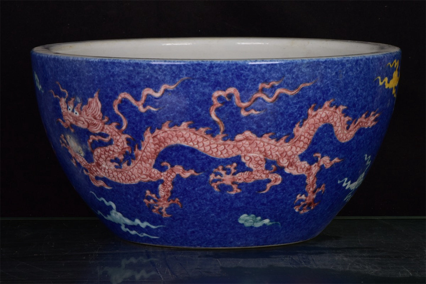 Chinese Antique Snowflake Blue Dragon Pattern Bowl