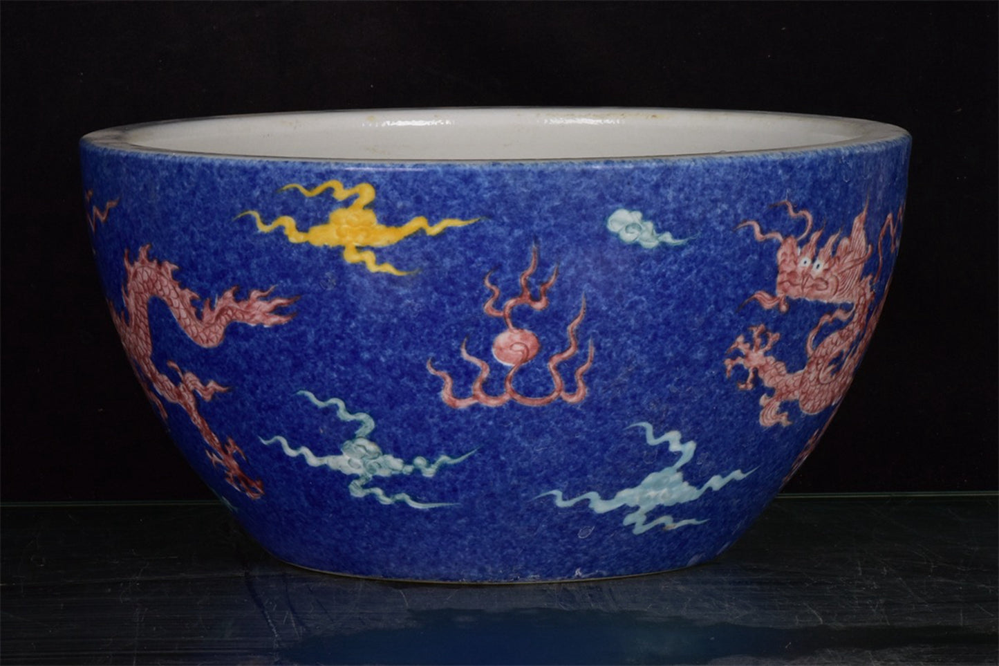 Chinese Antique Snowflake Blue Dragon Pattern Bowl