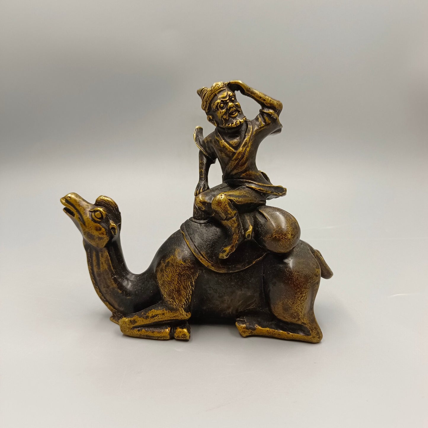 Chinese Antique Desert Boat Camel Bronze Ornament