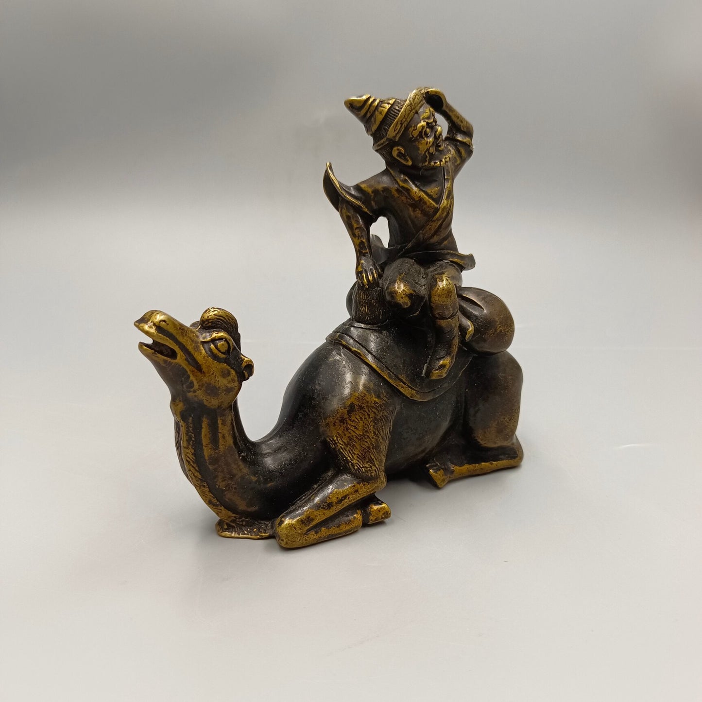 Chinese Antique Desert Boat Camel Bronze Ornament