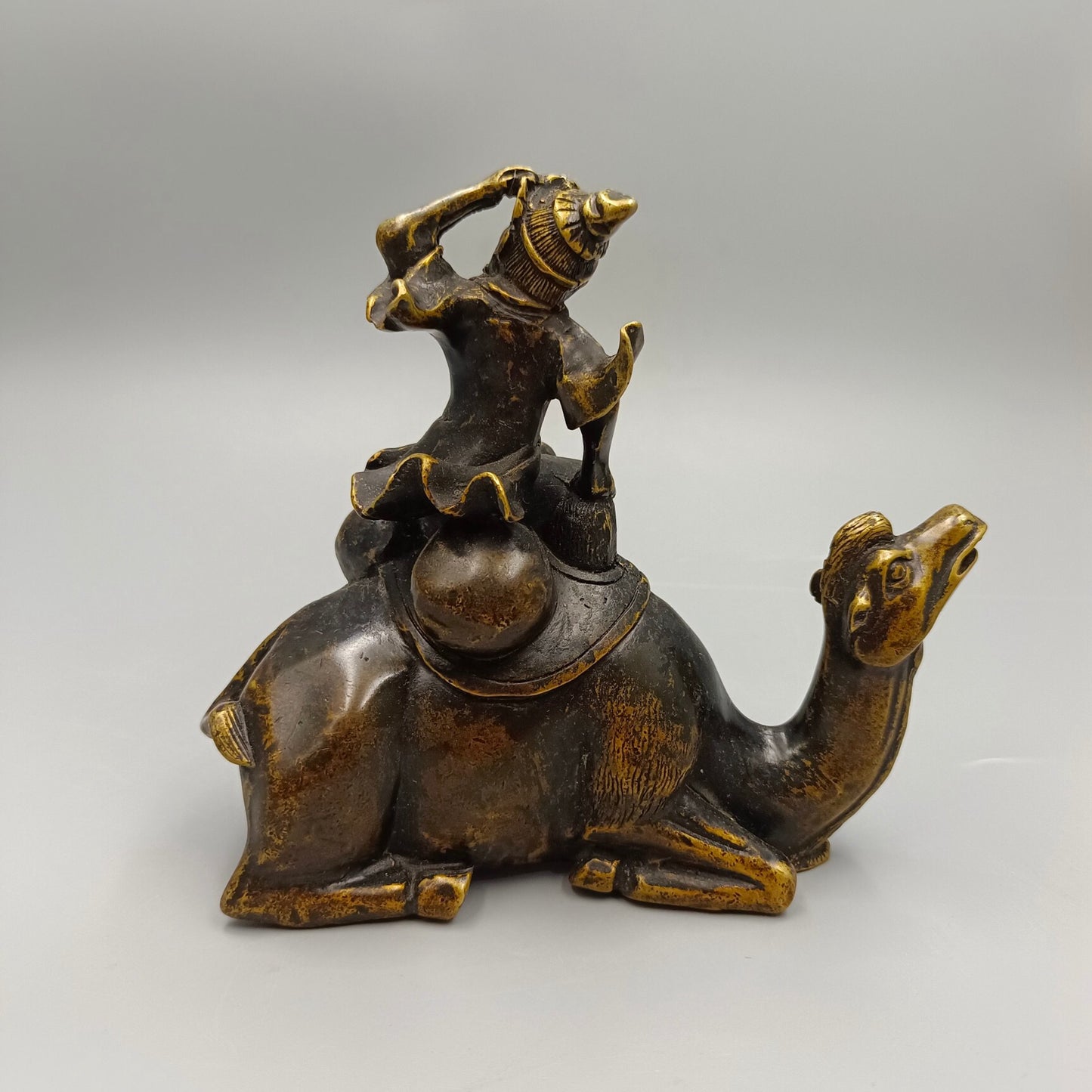 Chinese Antique Desert Boat Camel Bronze Ornament