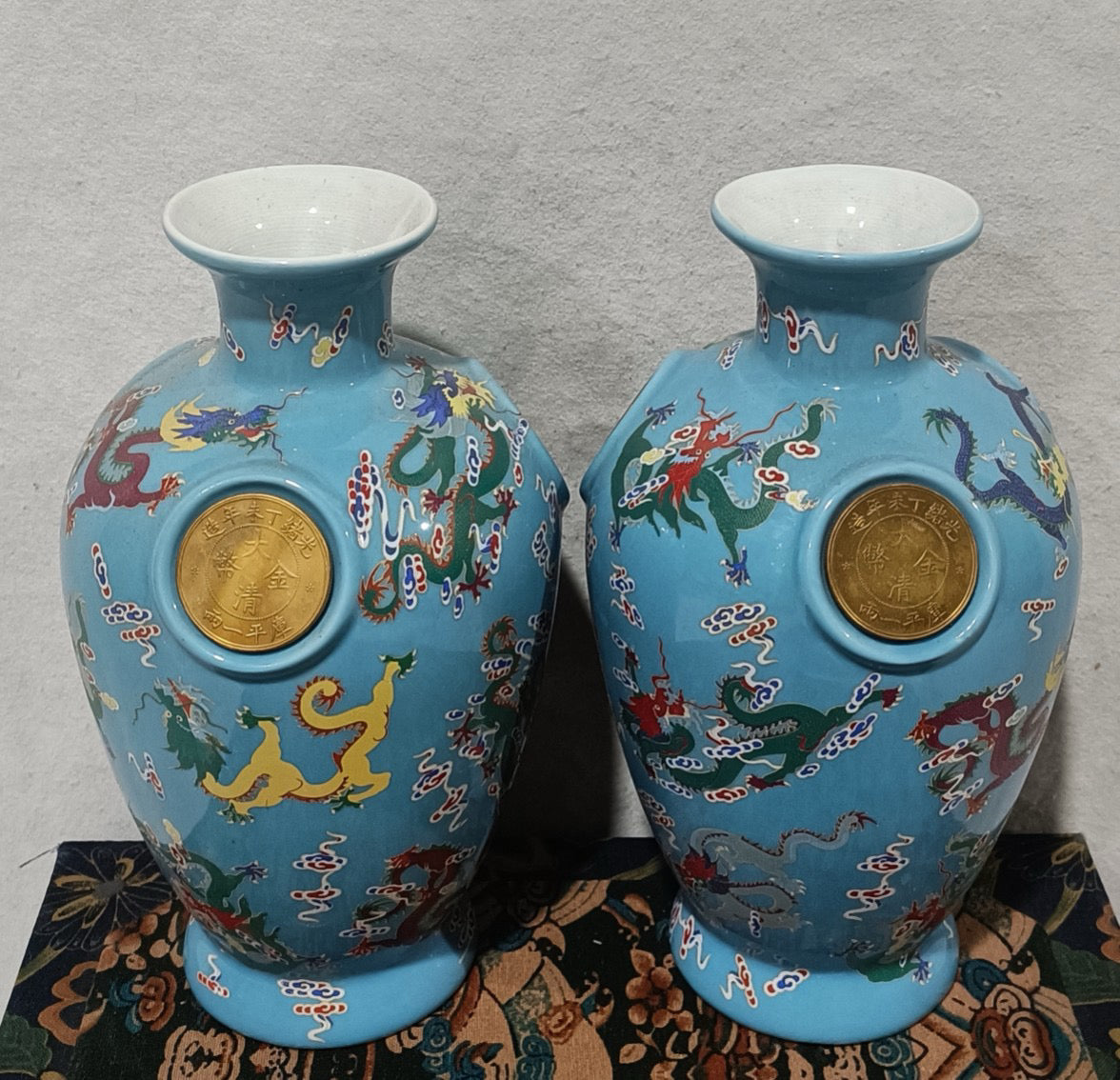 A pair of porcelain vases