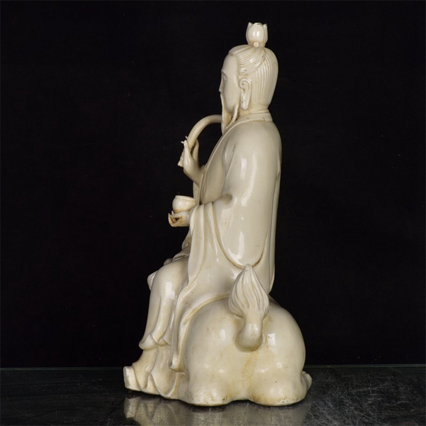 Chinese antique white porcelain Taiyi real person sculpture