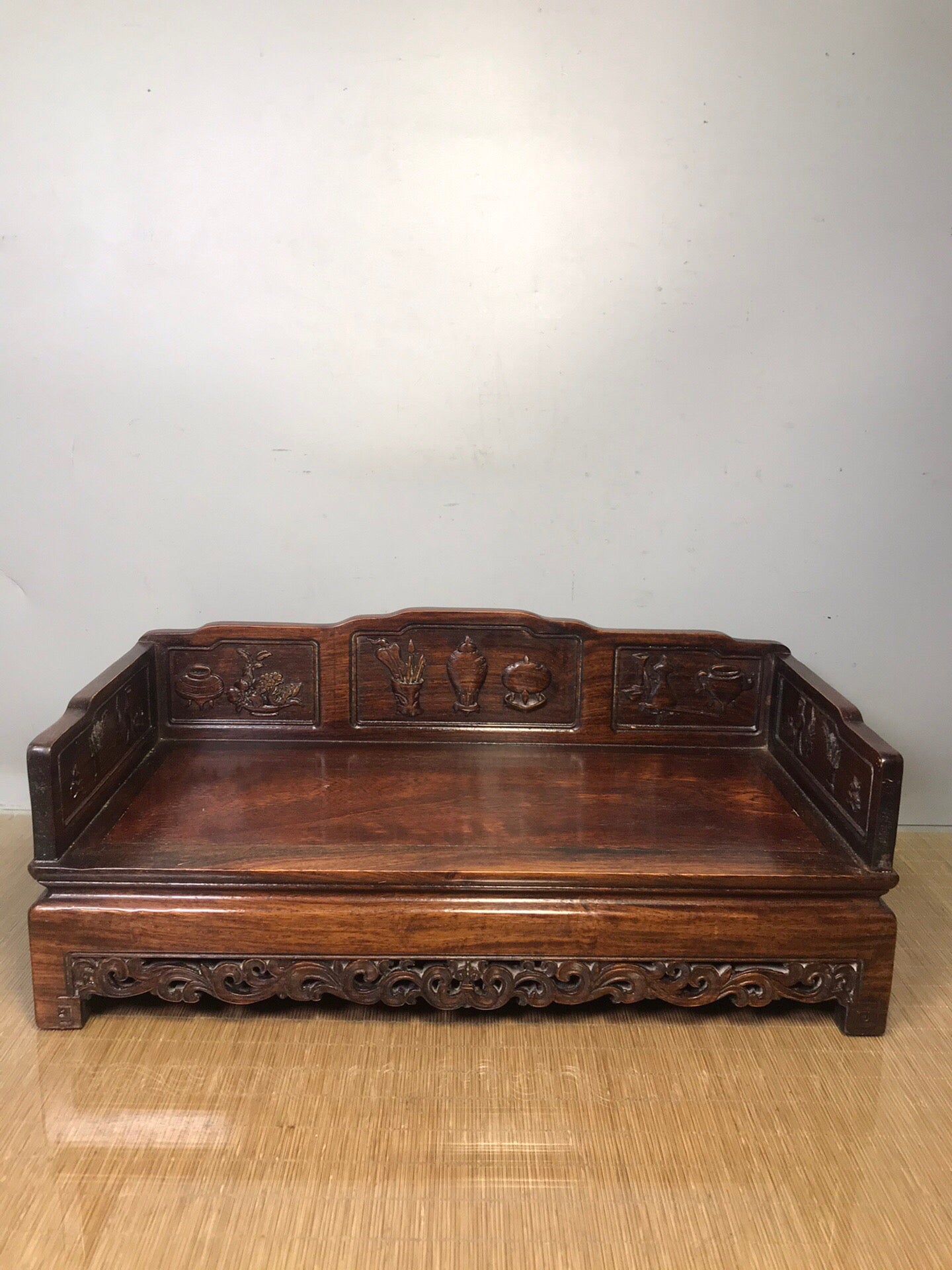 Chinese antique rosewood Arhat bed