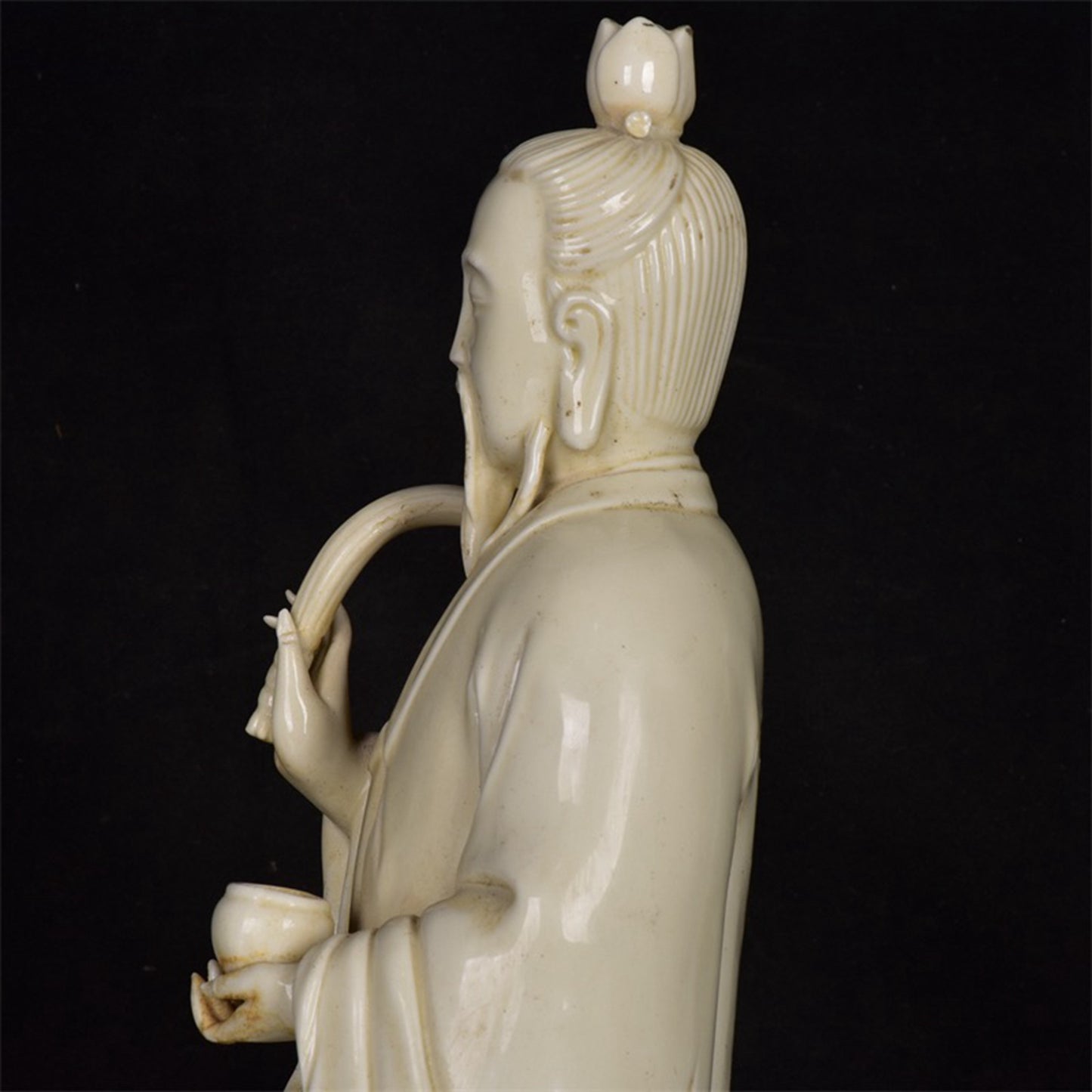 Chinese antique white porcelain Taiyi real person sculpture
