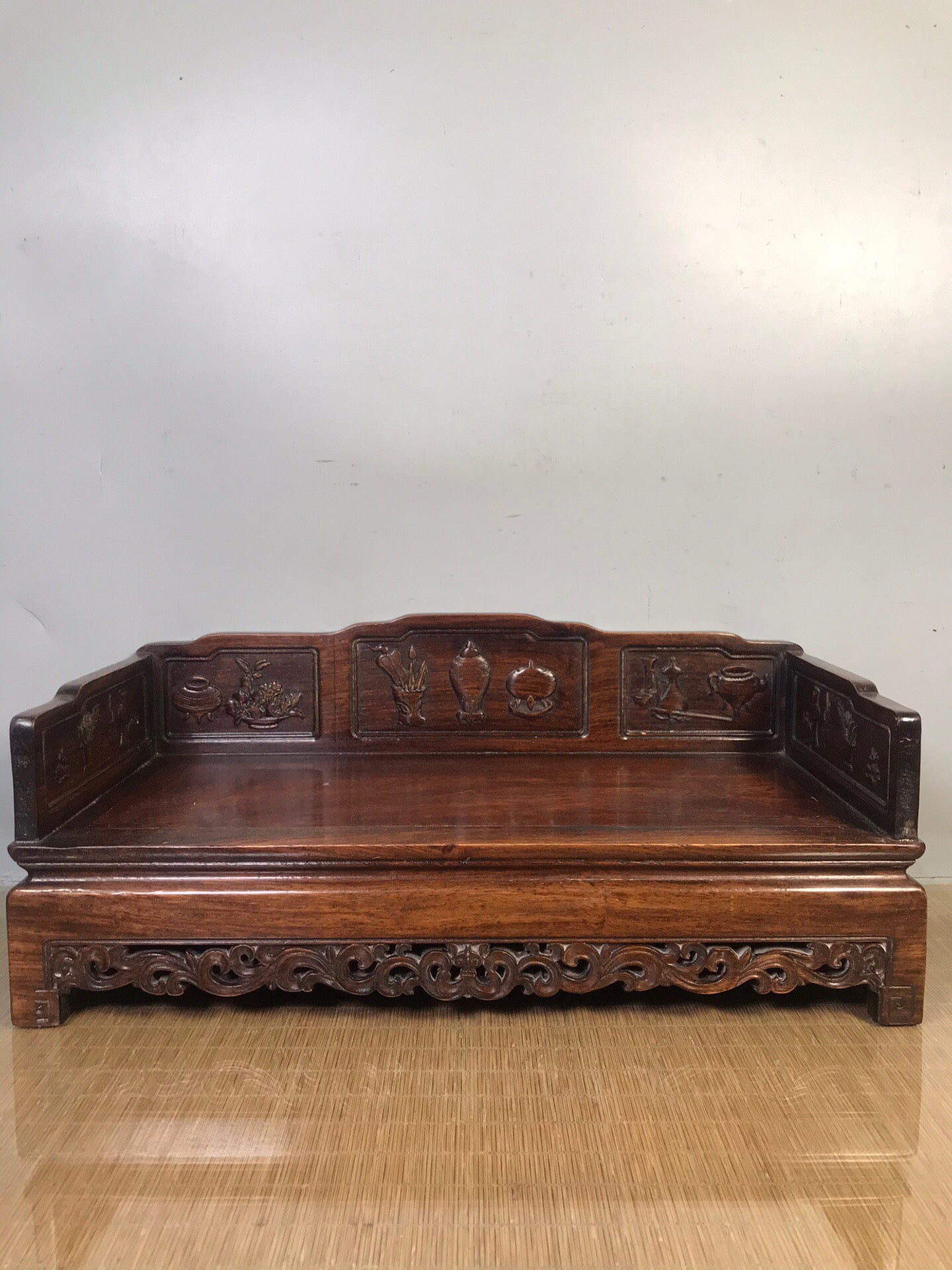 Chinese antique rosewood Arhat bed