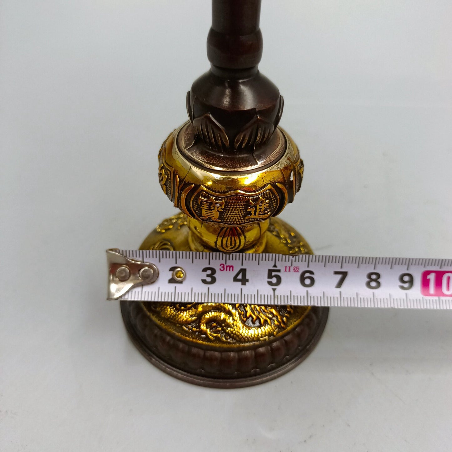 Chinese Antiques Bring Wealth and Treasures, Dragon and Phoenix Auspicious Bronze Wax Terrace