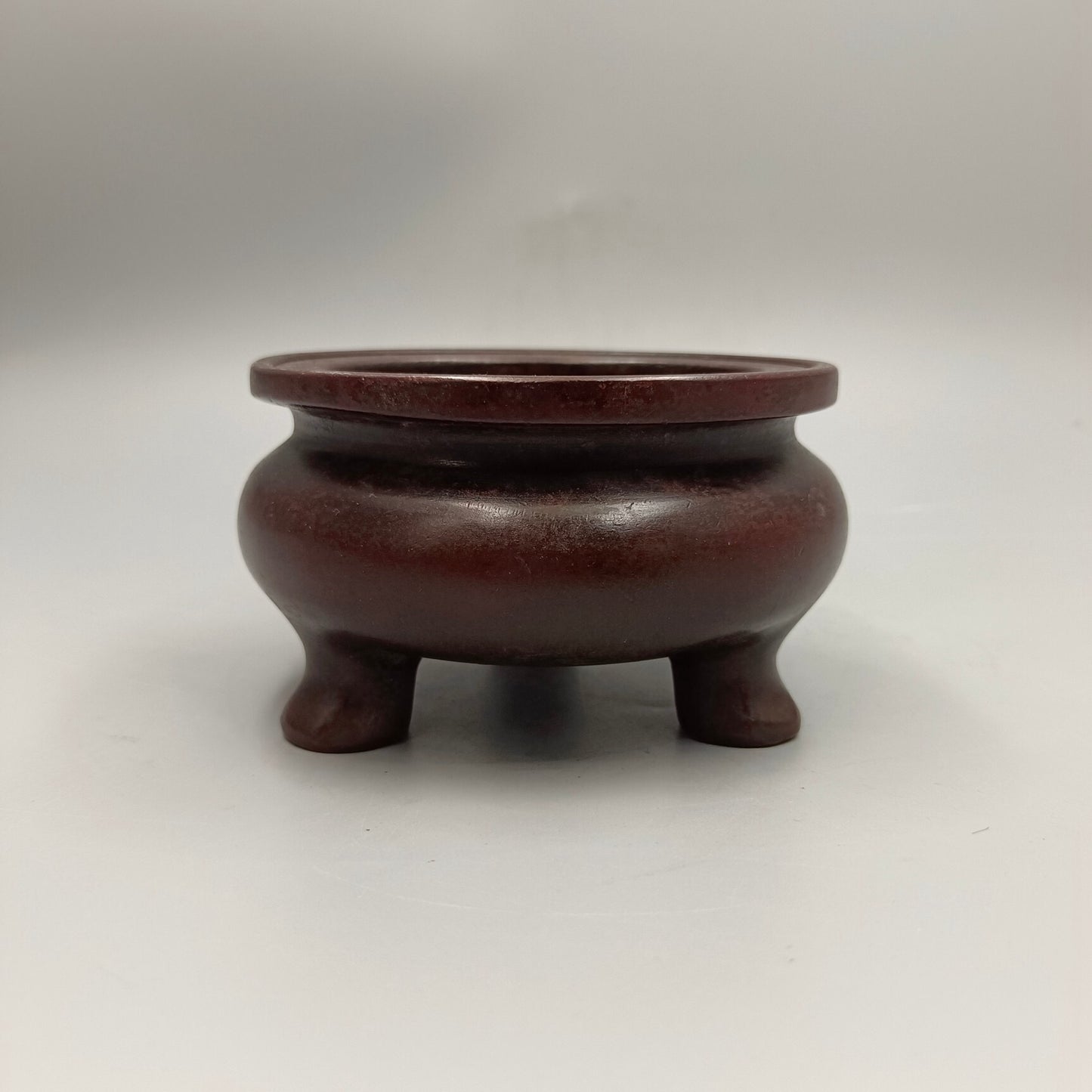 Chinese antique three legged earless copper incense burner
