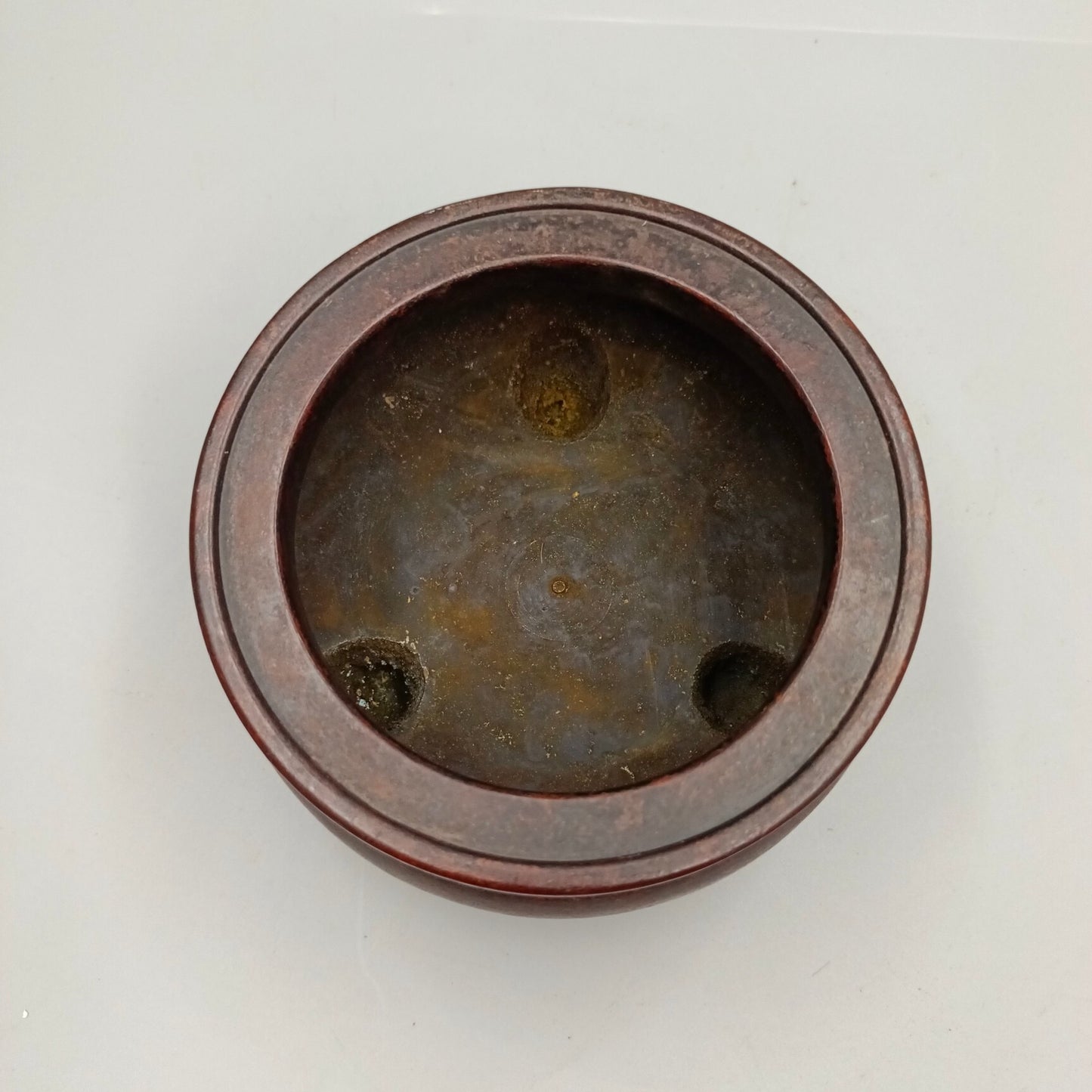 Chinese antique three legged earless copper incense burner