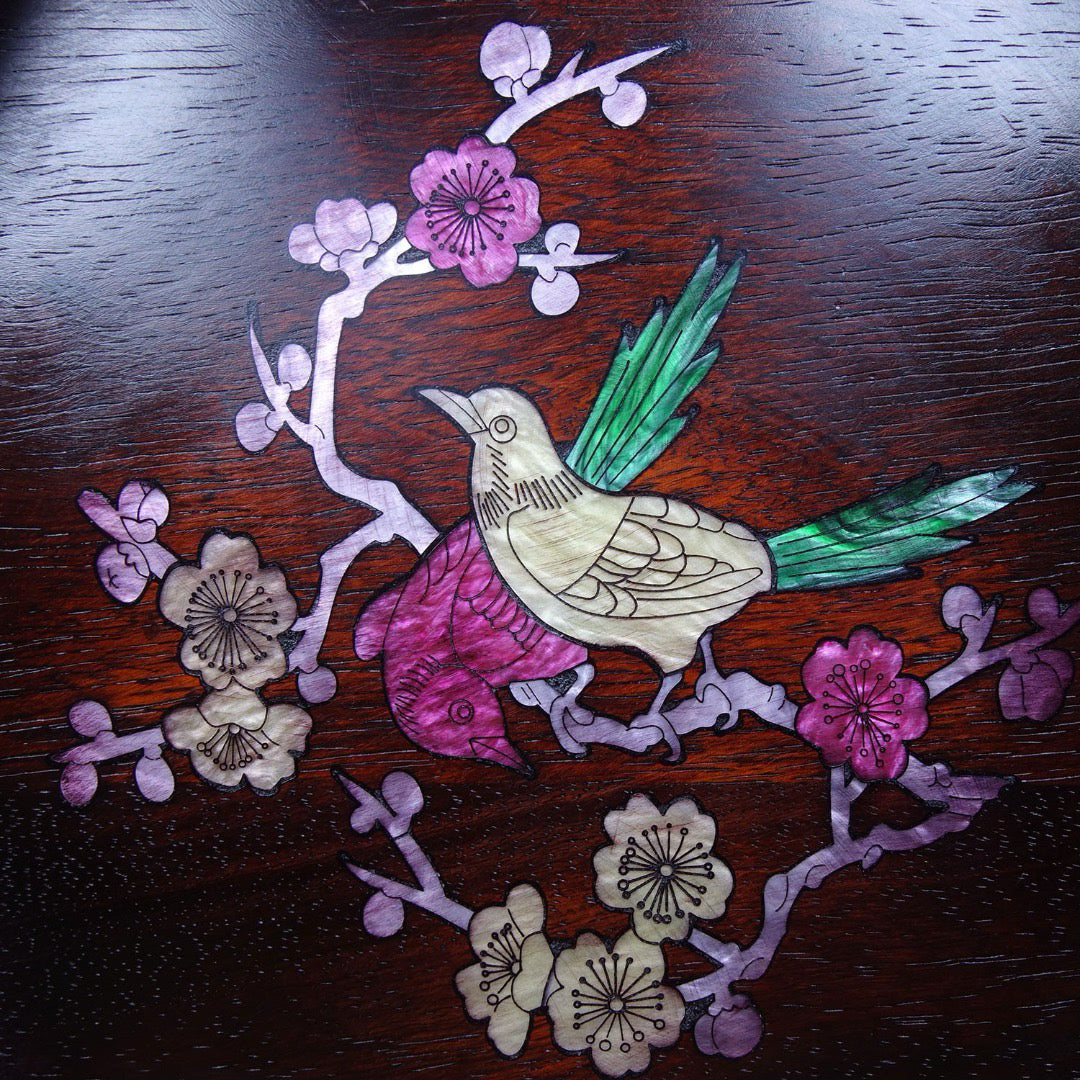 Pear wood inlaid shell plate