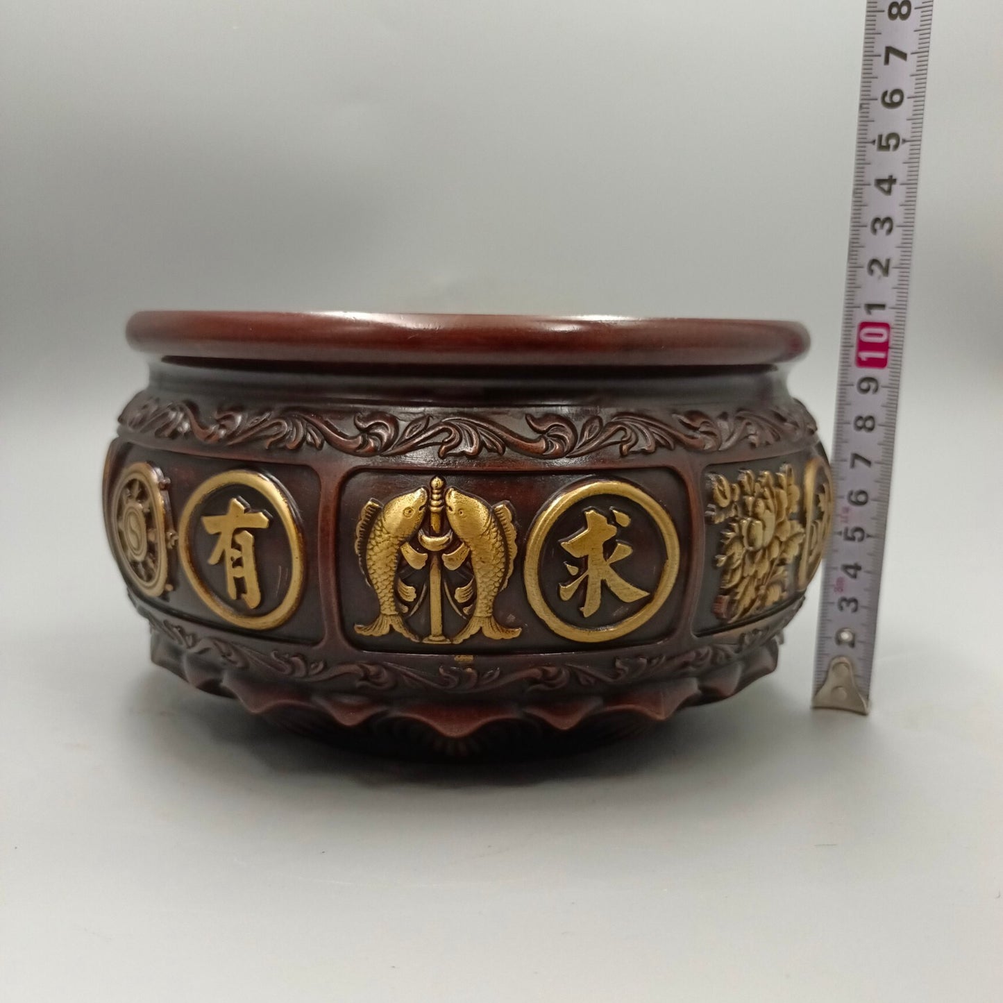 Chinese Antique Treasure Bowl Copper Incense Stove