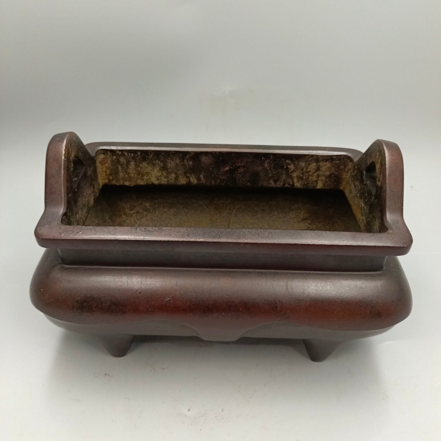Chinese antique four legged smooth copper tripod