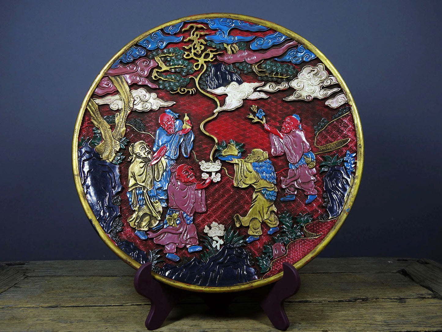 Lacquerware Plate Appreciation Plate Offering Longevity Picture