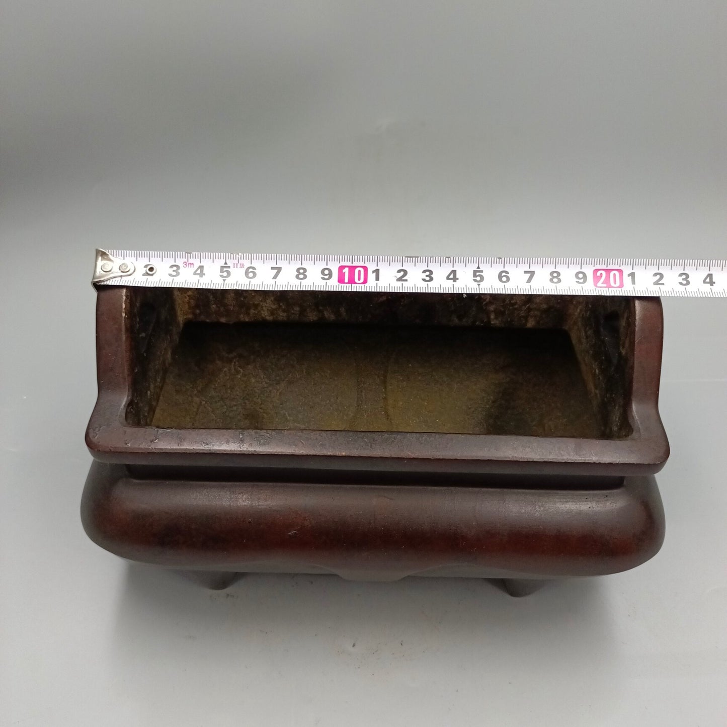 Chinese antique four legged smooth copper tripod