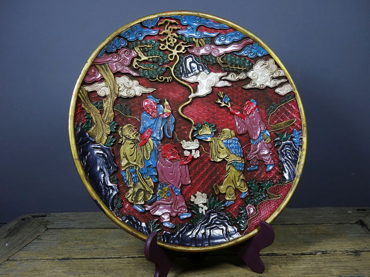 Lacquerware Plate Appreciation Plate Offering Longevity Picture