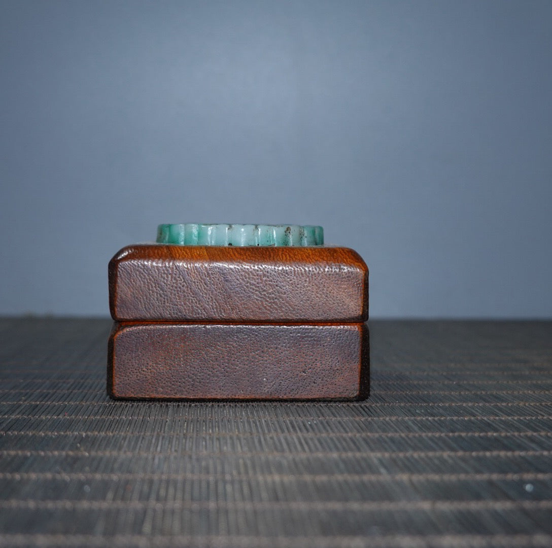 Pear wood inlaid gemstone jewelry box