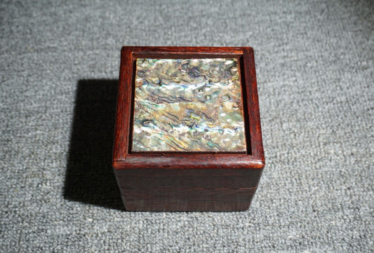 Chinese antique rosewood square mechanism box