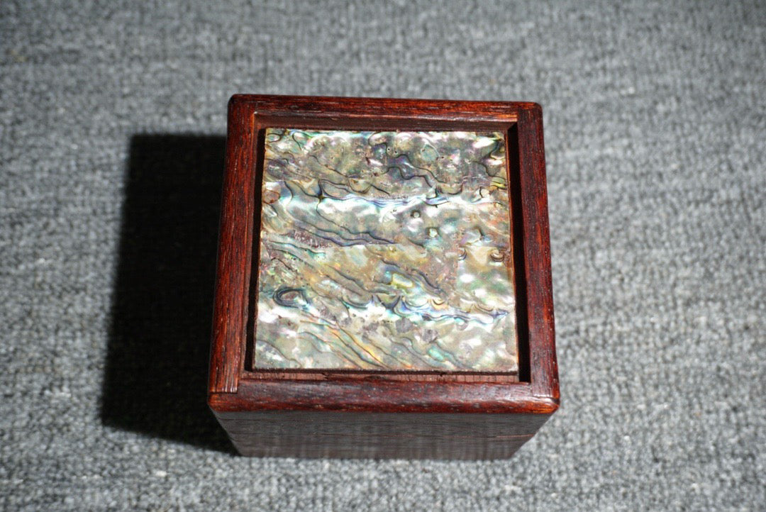 Chinese antique rosewood square mechanism box