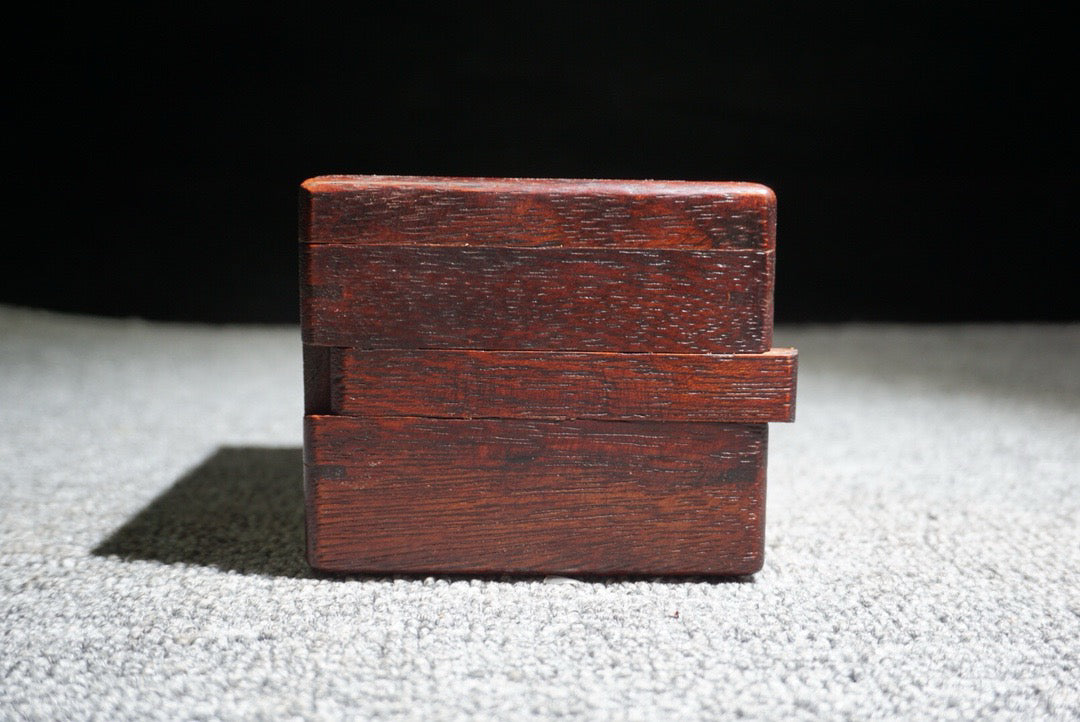 Chinese antique rosewood square mechanism box