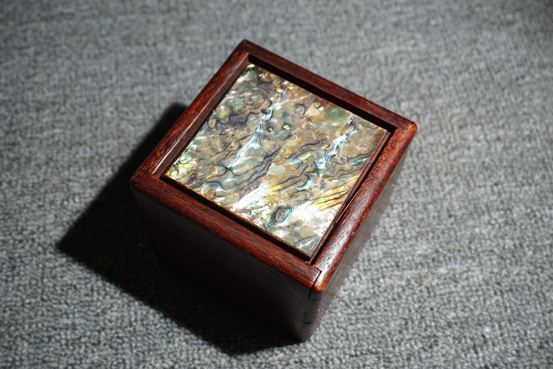 Chinese antique rosewood square mechanism box