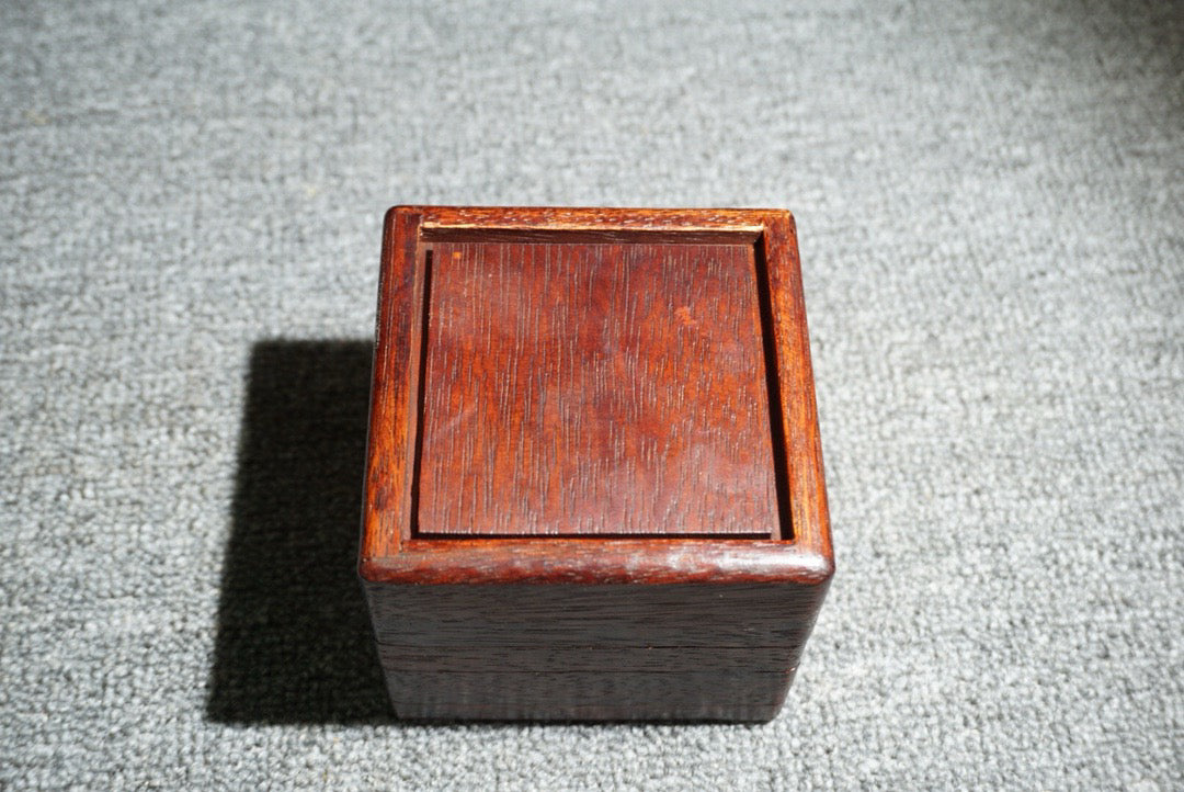 Chinese antique rosewood square mechanism box