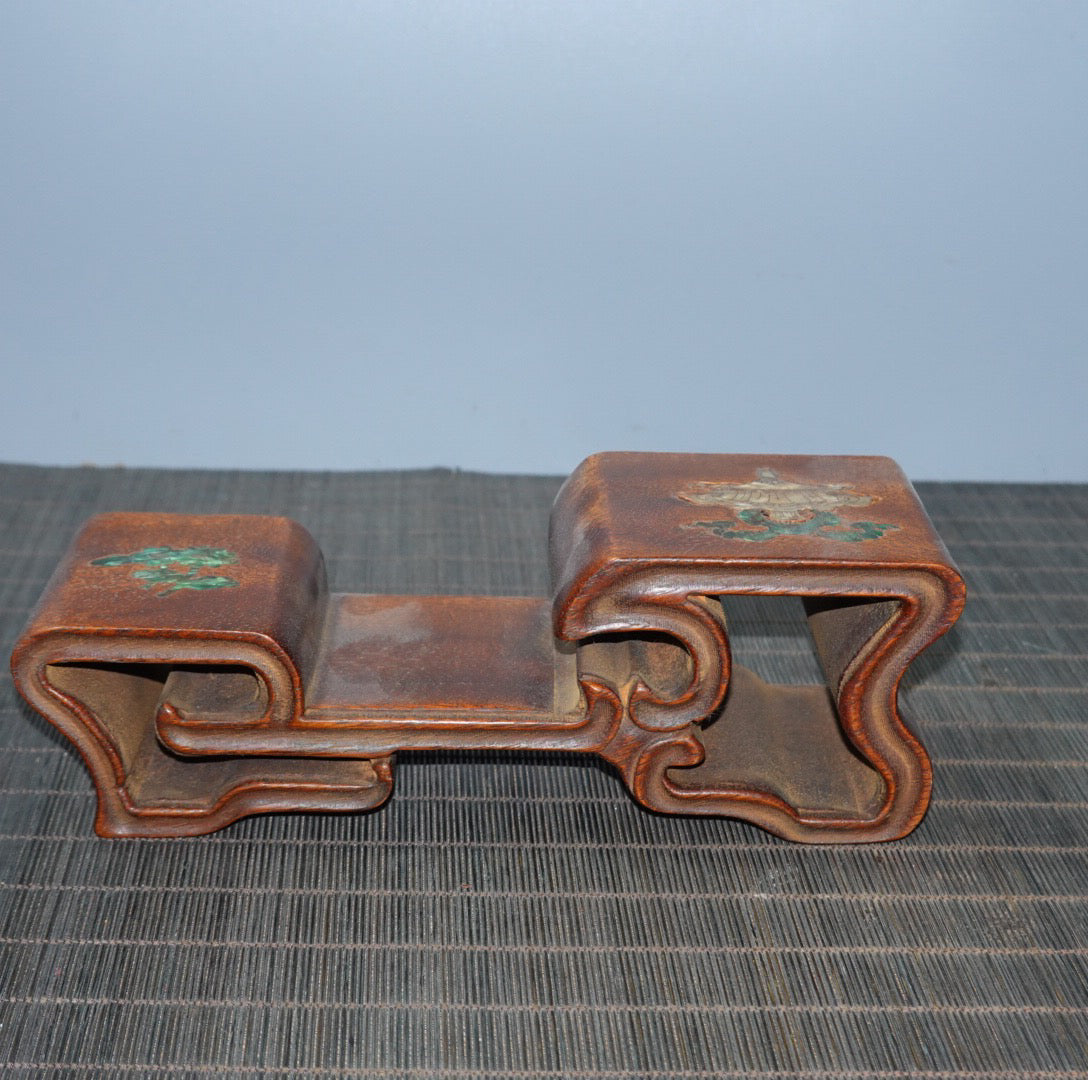 Double layered base with rosewood inlaid colored shells
