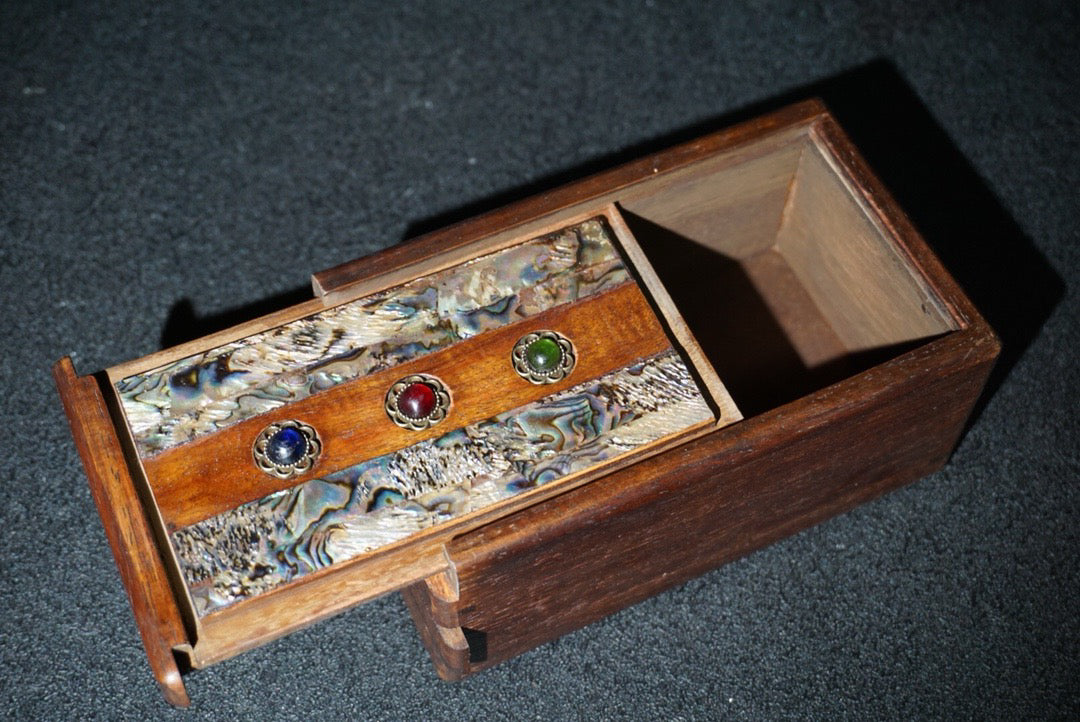 Chinese antique rosewood mechanism jewelry box