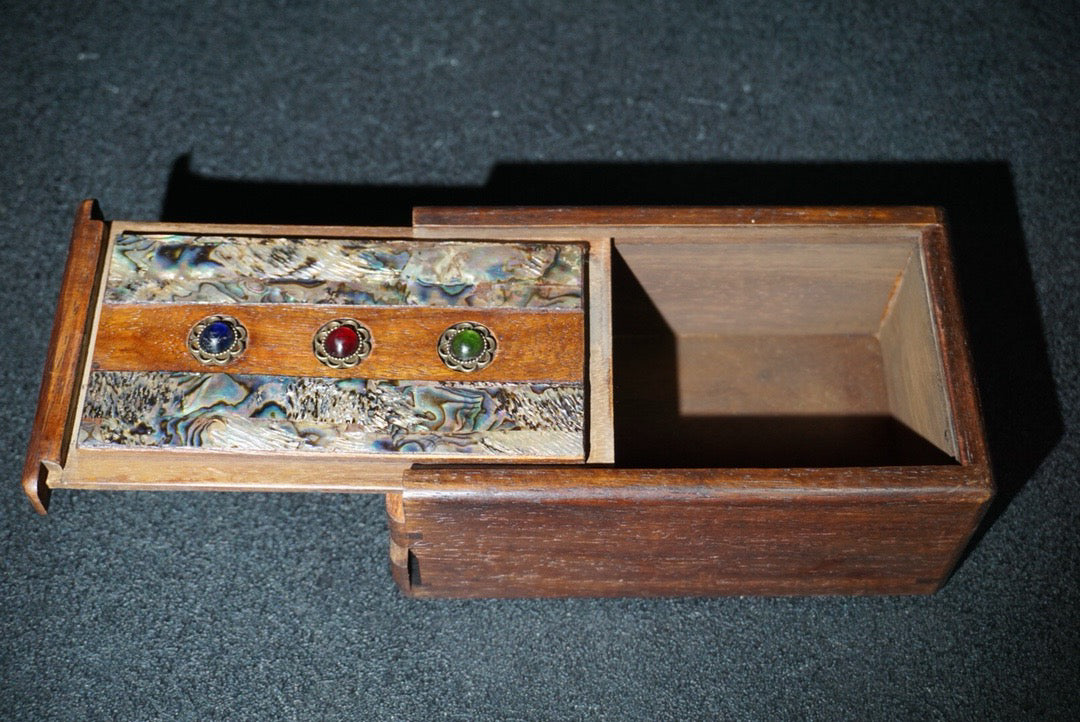 Chinese antique rosewood mechanism jewelry box
