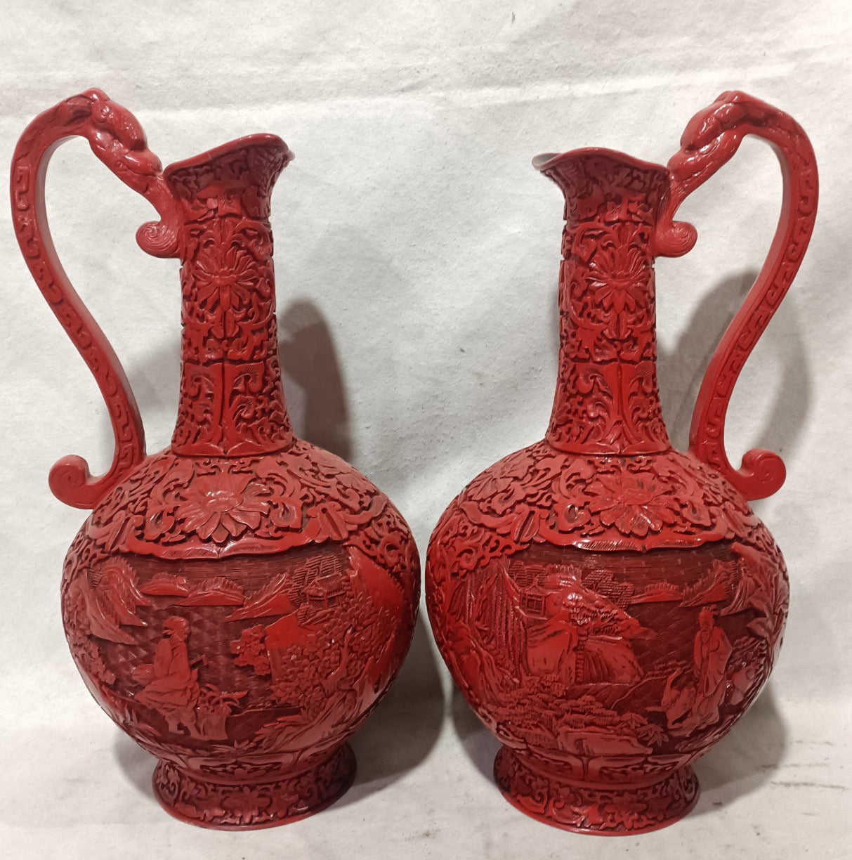 A pair of lacquerware vases