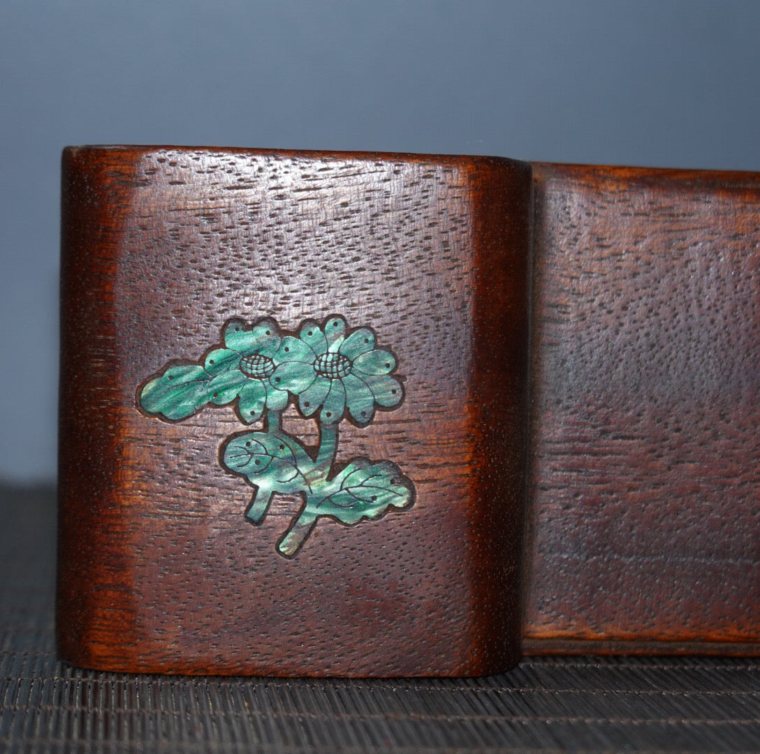 Double layered base with rosewood inlaid colored shells