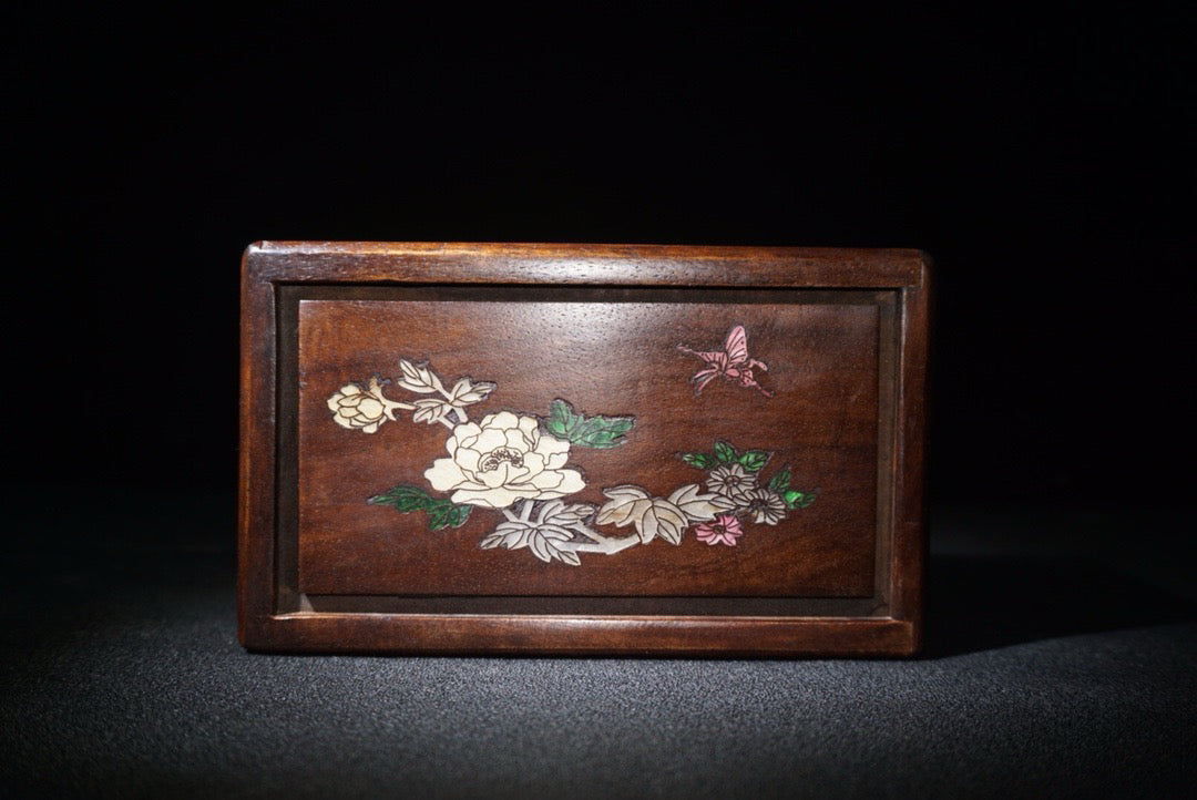 Chinese antique rosewood mechanism jewelry box