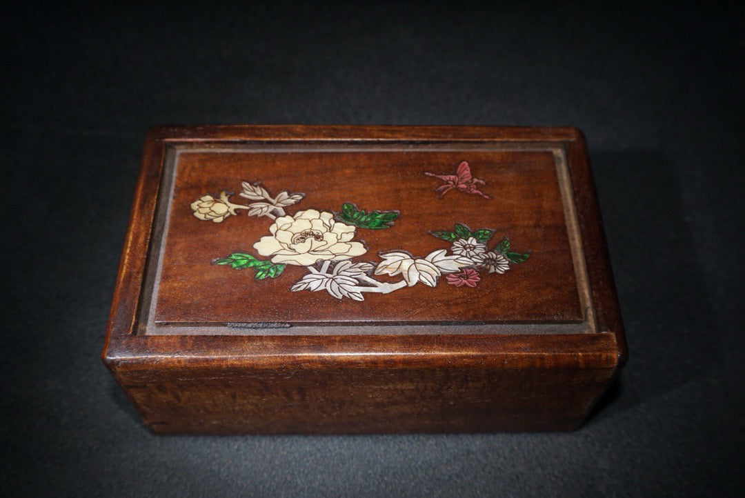 Chinese antique rosewood mechanism jewelry box