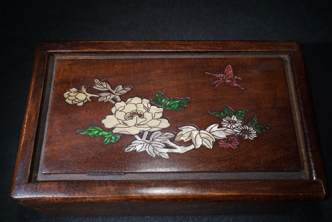 Chinese antique rosewood mechanism jewelry box