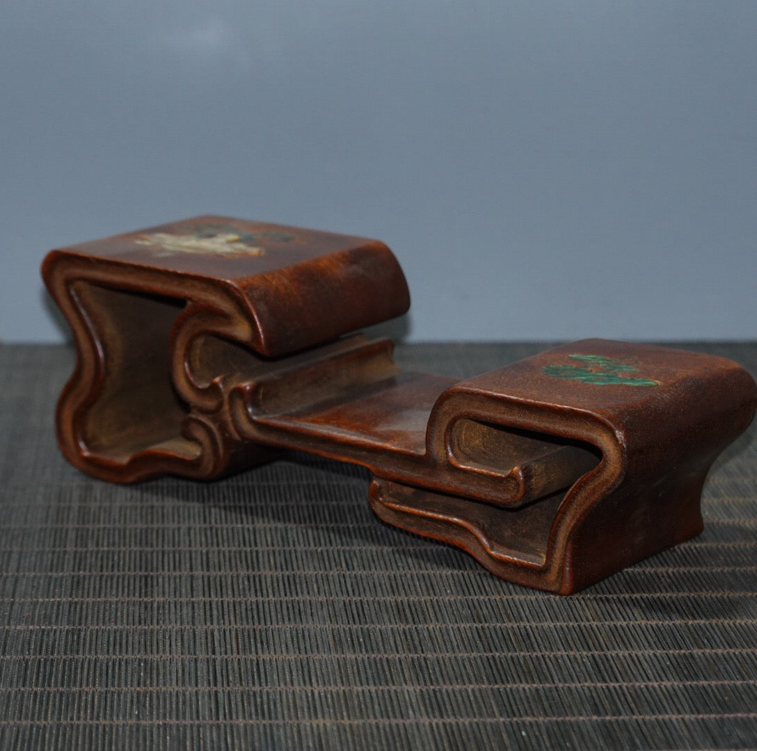 Double layered base with rosewood inlaid colored shells