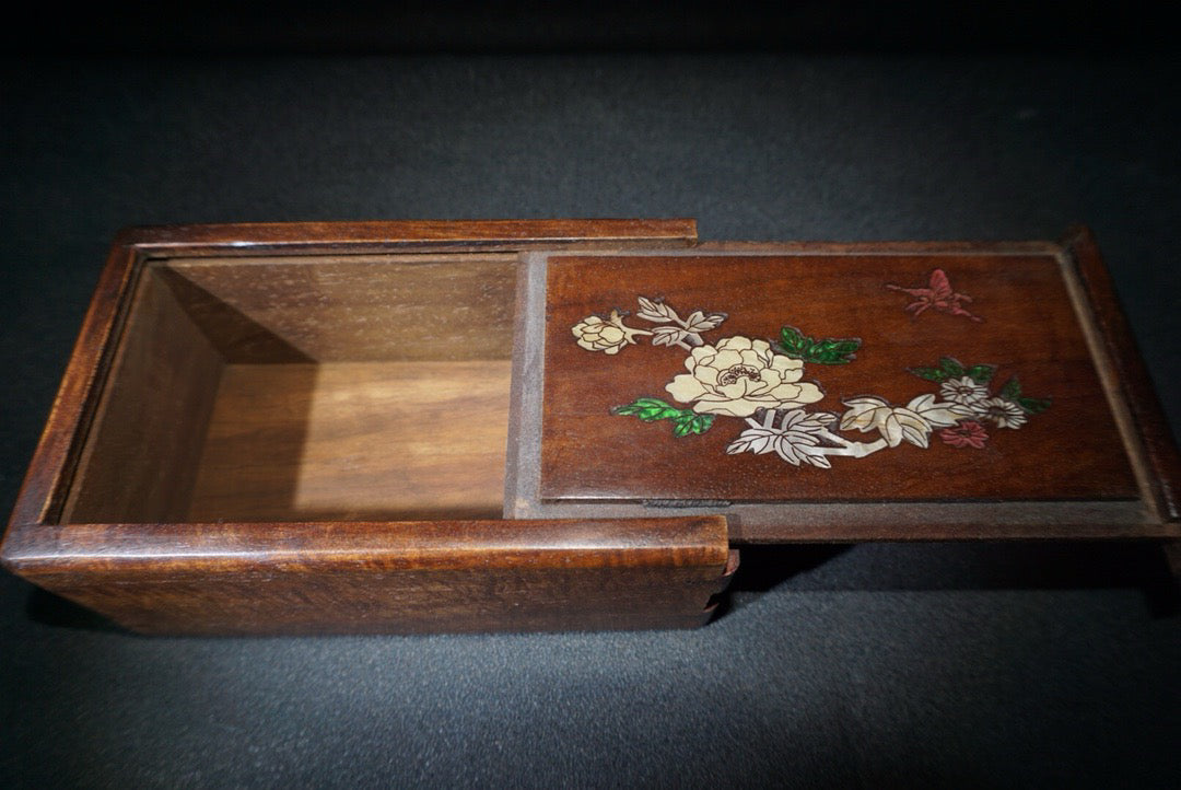 Chinese antique rosewood mechanism jewelry box