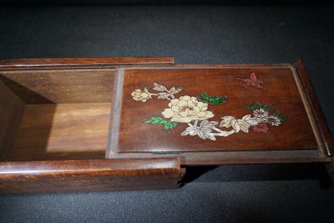 Chinese antique rosewood mechanism jewelry box