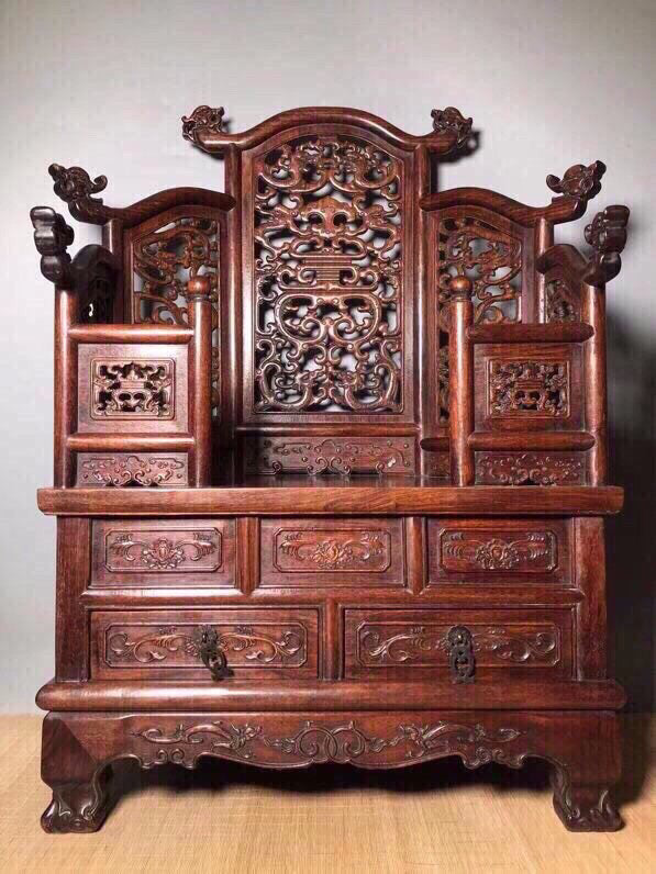 Chinese antique rosewood Buddhist niche