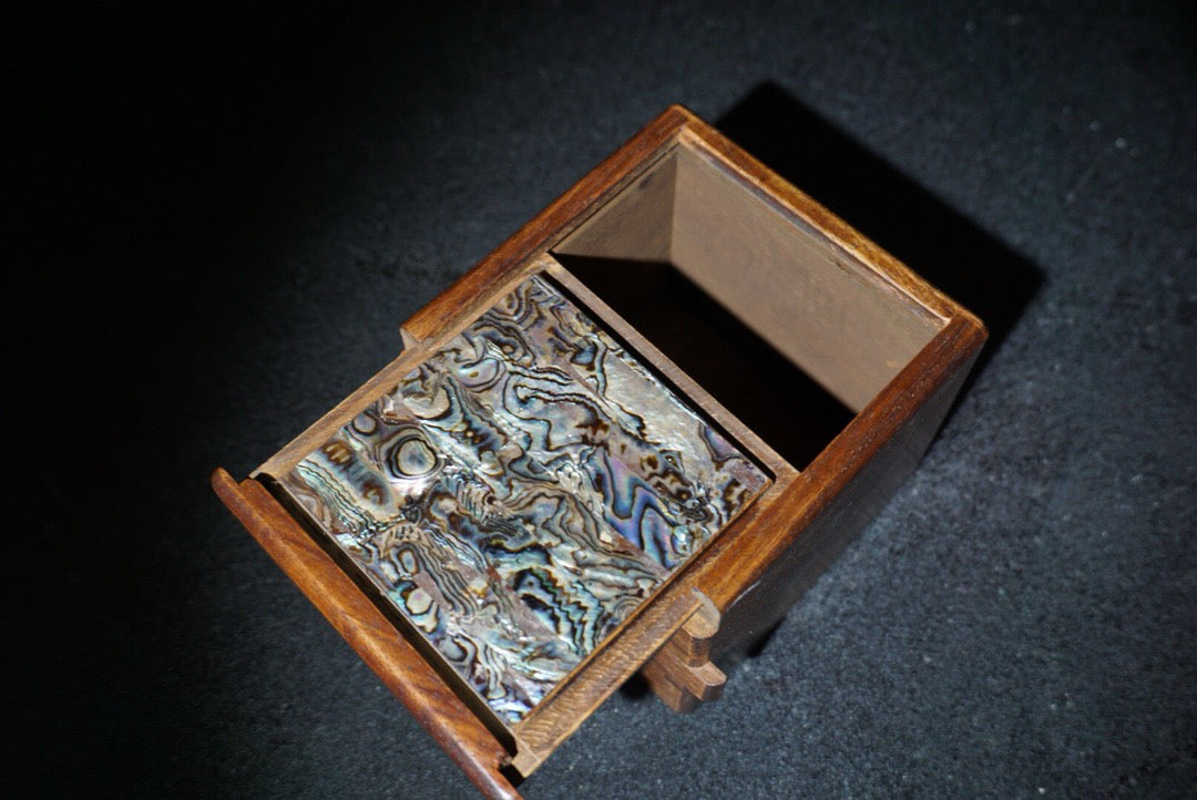 Chinese antique rosewood mechanism jewelry box