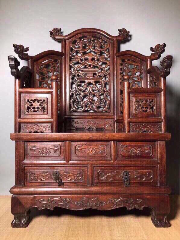 Chinese antique rosewood Buddhist niche