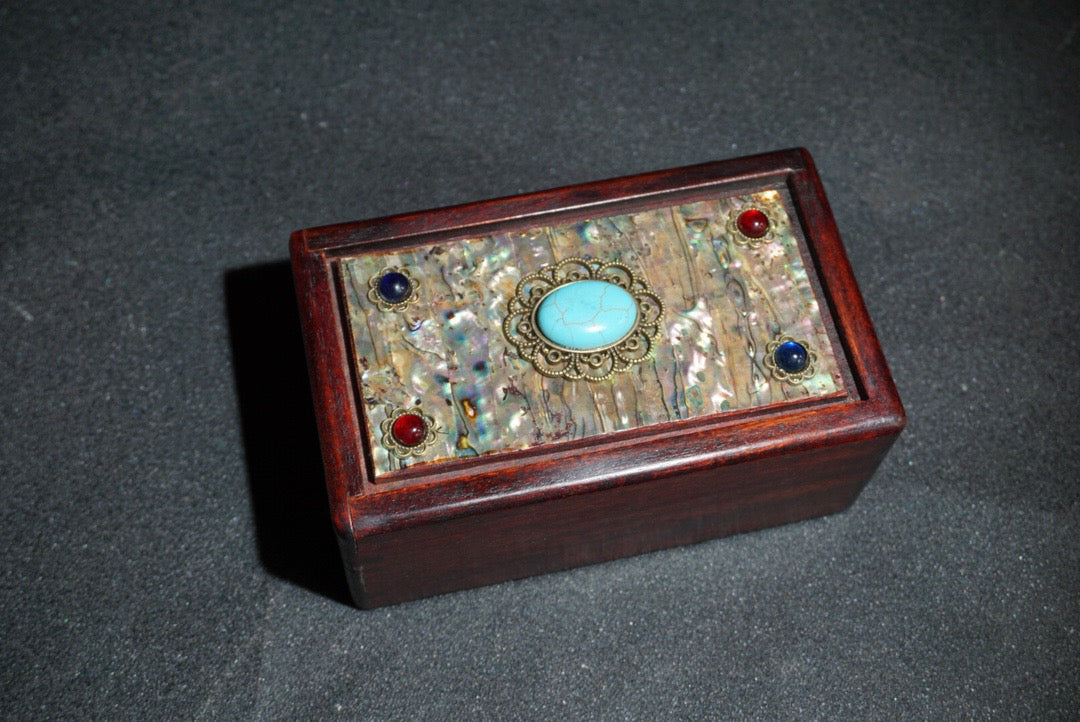 Chinese antique rosewood mechanism jewelry box