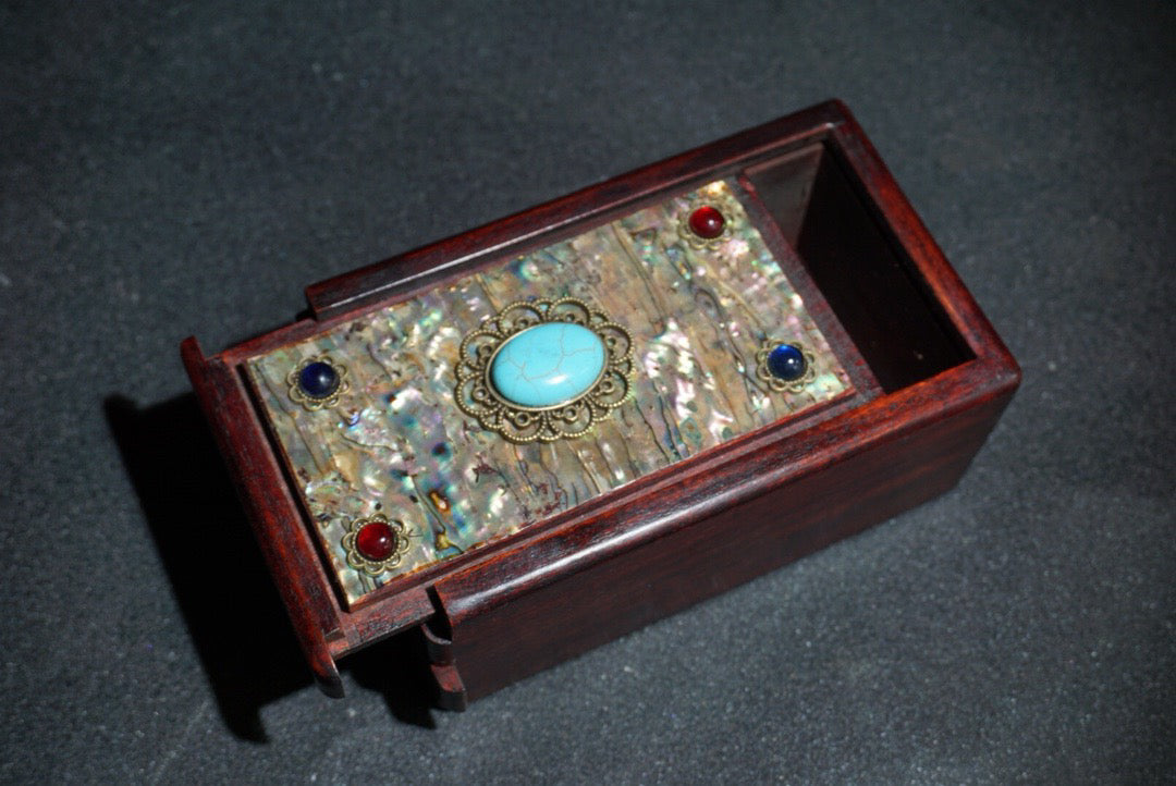 Chinese antique rosewood mechanism jewelry box