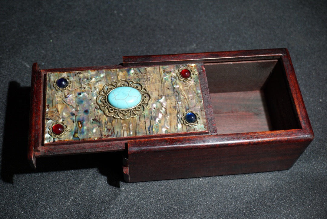 Chinese antique rosewood mechanism jewelry box