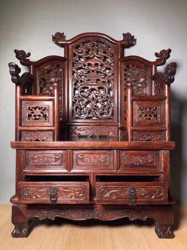 Chinese antique rosewood Buddhist niche