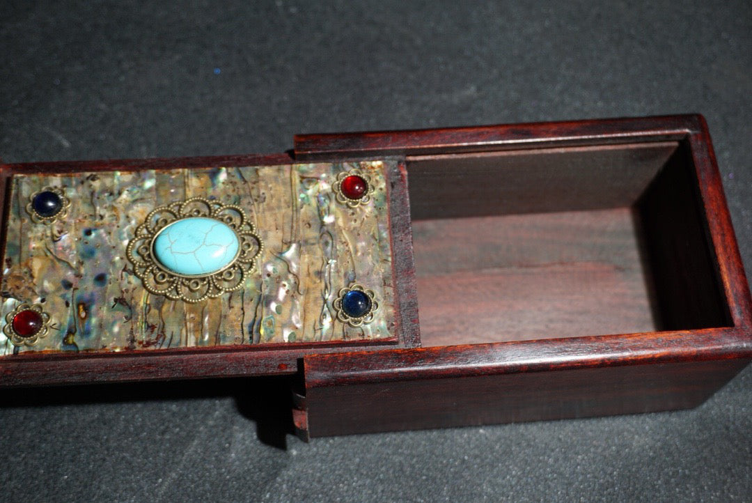 Chinese antique rosewood mechanism jewelry box