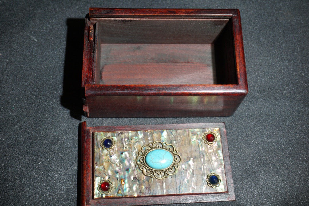 Chinese antique rosewood mechanism jewelry box