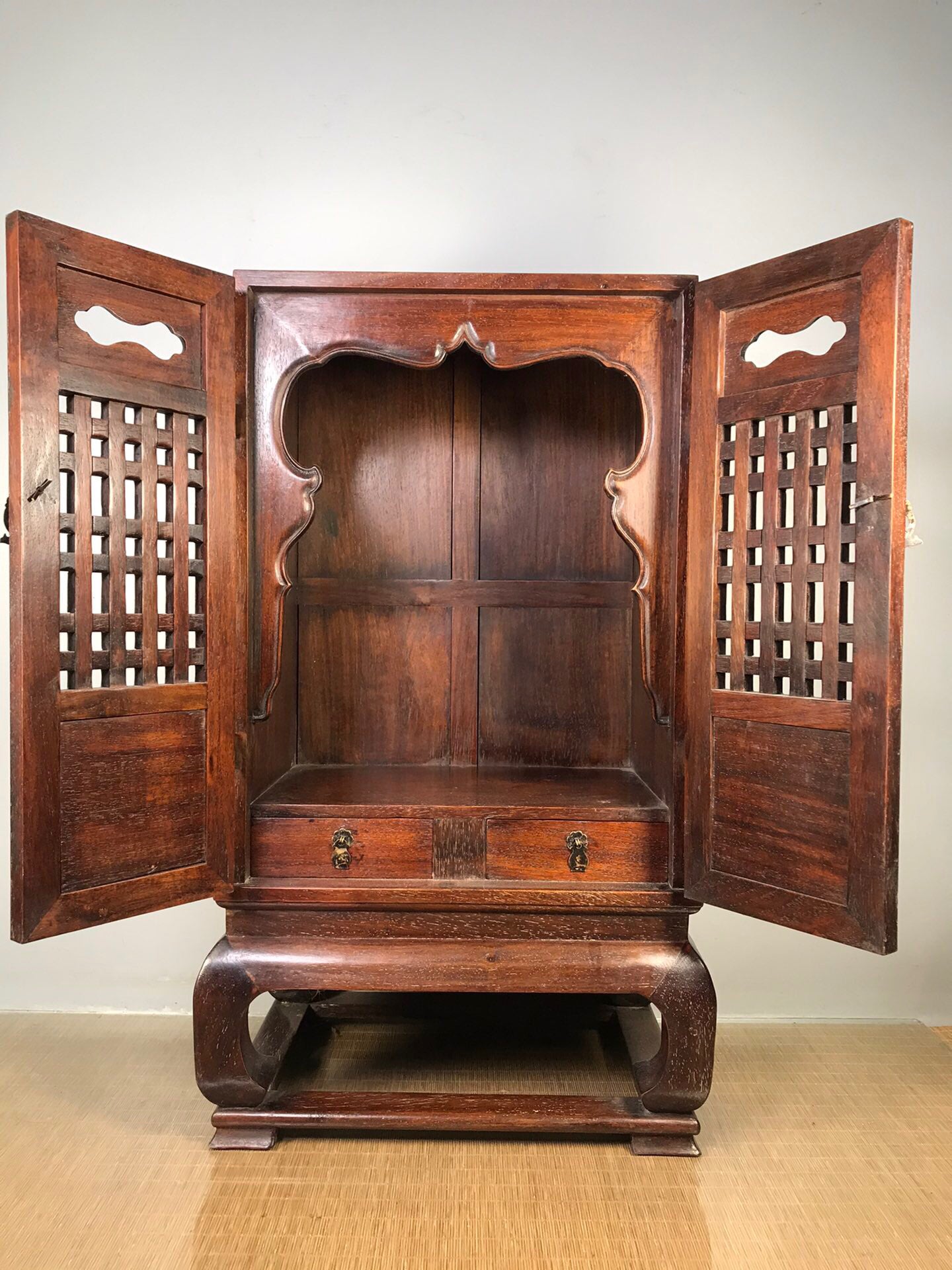 Chinese antique rosewood hollow Buddha seat