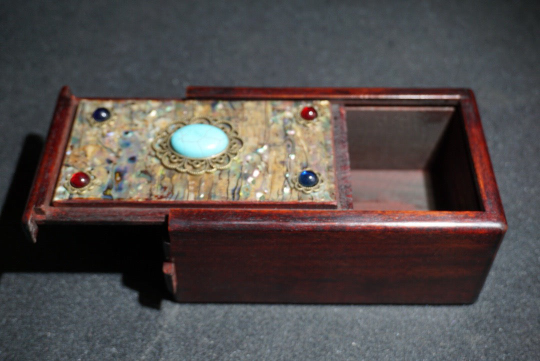Chinese antique rosewood mechanism jewelry box