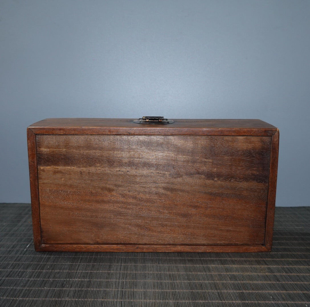 Pear wood carved flower craft jewelry box
