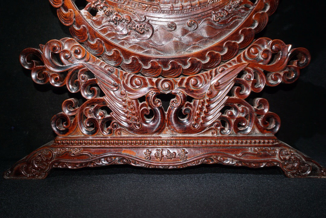 Chinese antique rosewood screen ornaments